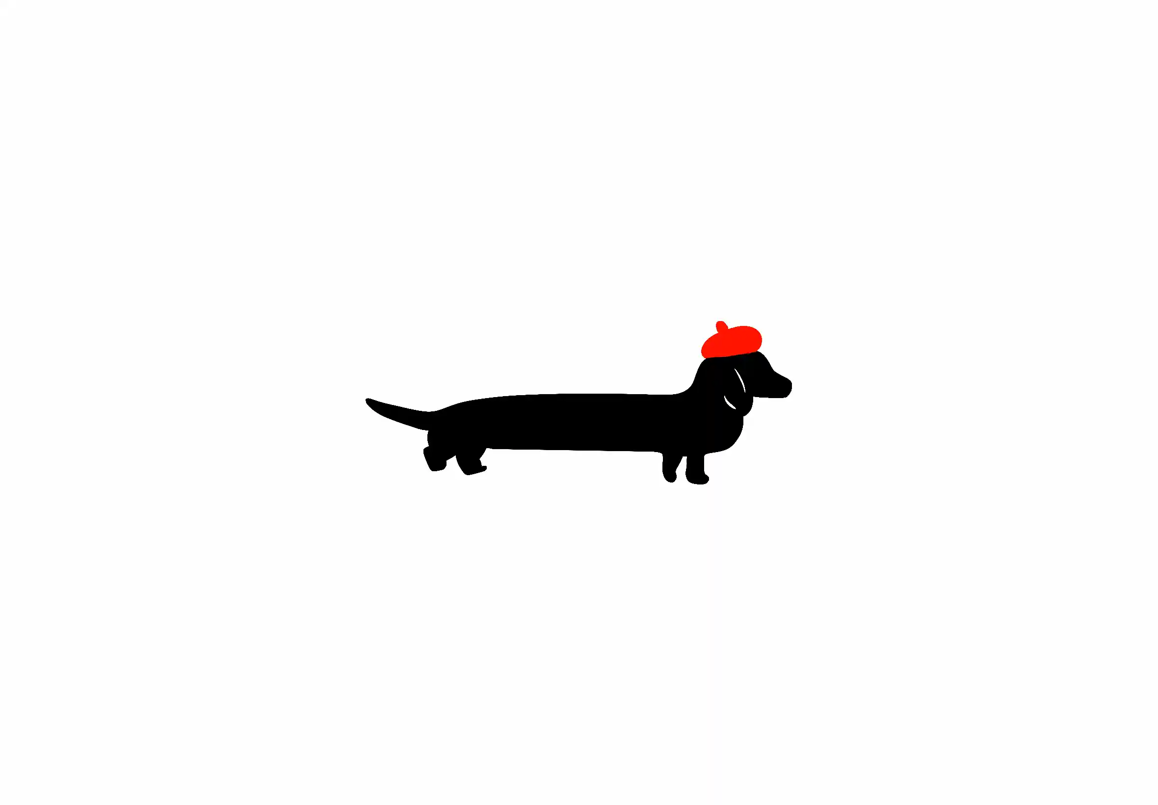 illustration du chien sur fond rouge
